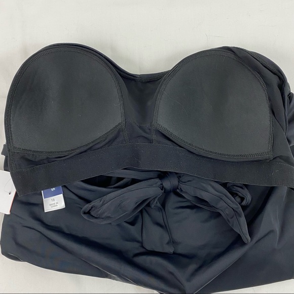 Swimsuits For All Halter Tankini Top Black 18 New - Picture 8 of 10